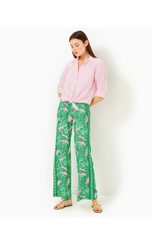 32" Bal Harbour Palazzo Pant in Conch Shell Pink Lets Go Bananas Engineered Pant