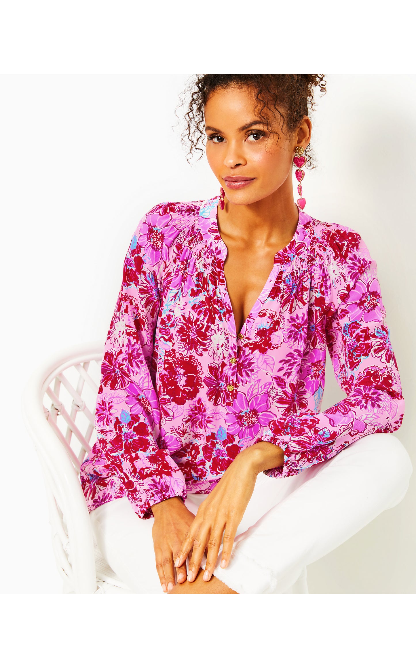 Elsa Top in Lilac Thistle In The Wild Flowers