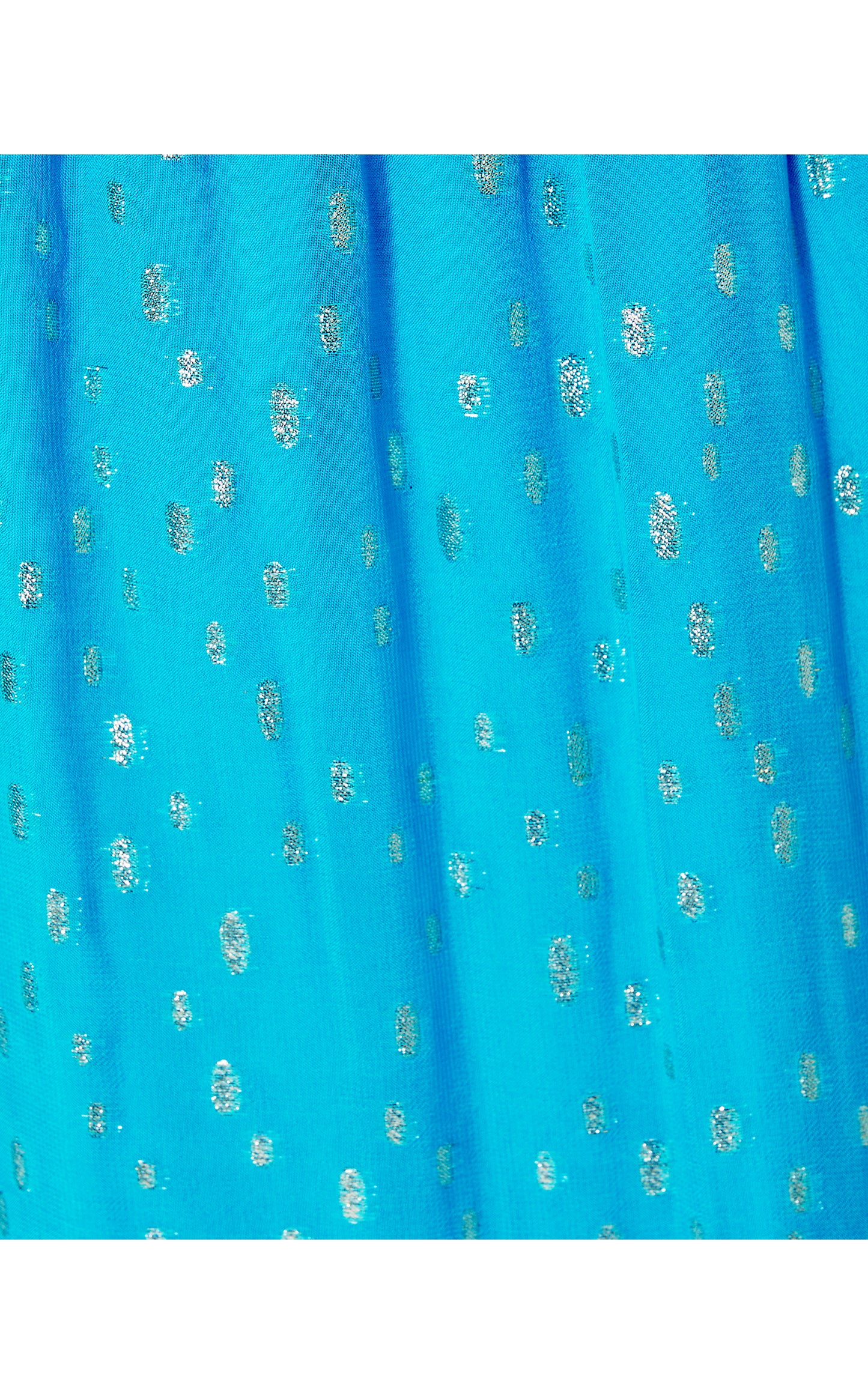 Valeri Midi Dress in Cumulus Blue Viscose Metallic Clip Dobby