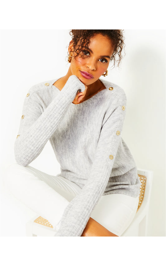 Arna Pullover Sweater in Heathered Seaside Grey