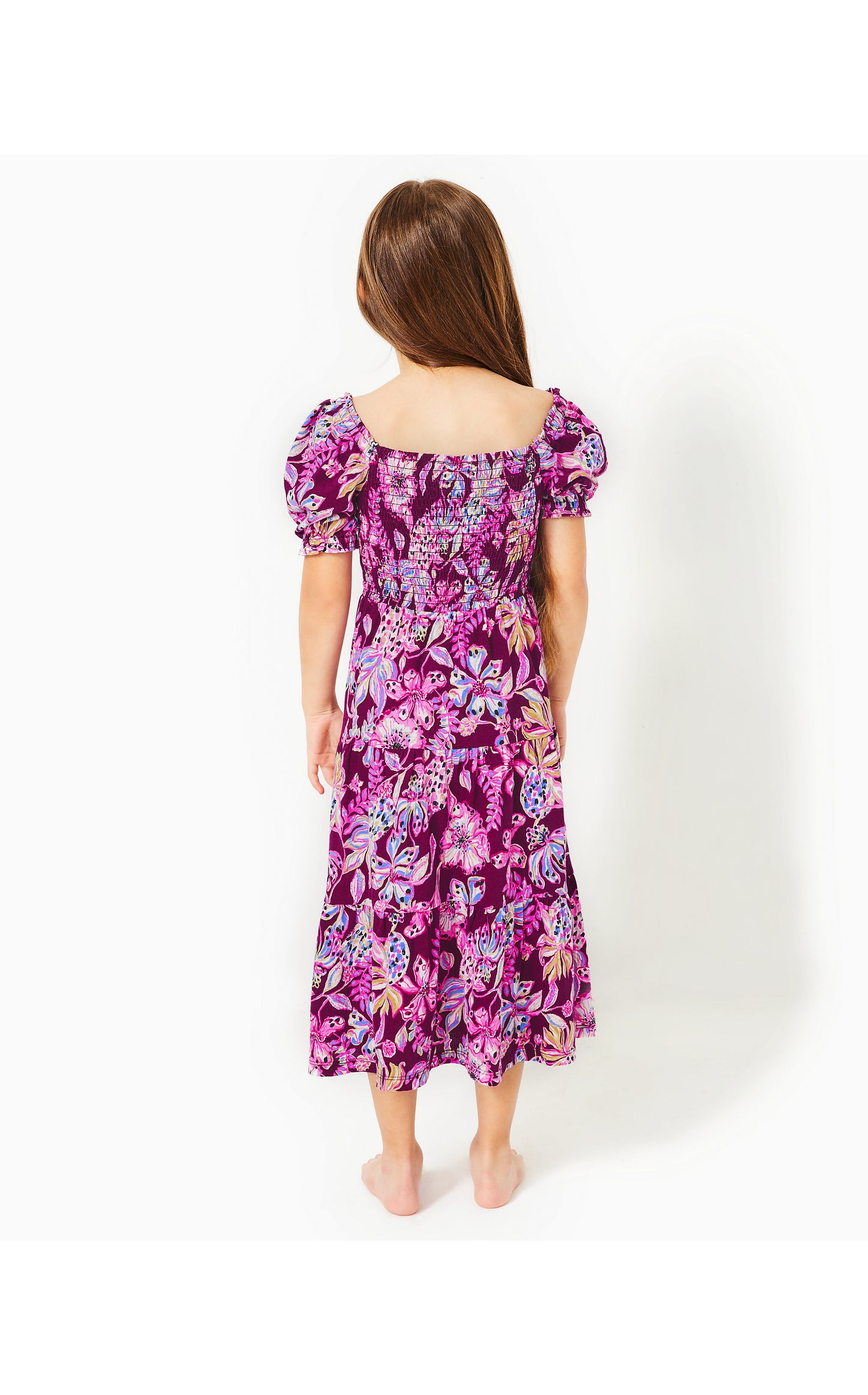 Mini Jilly Sleeved Midi Dress in Amarena Cherry Tropical with a Twist