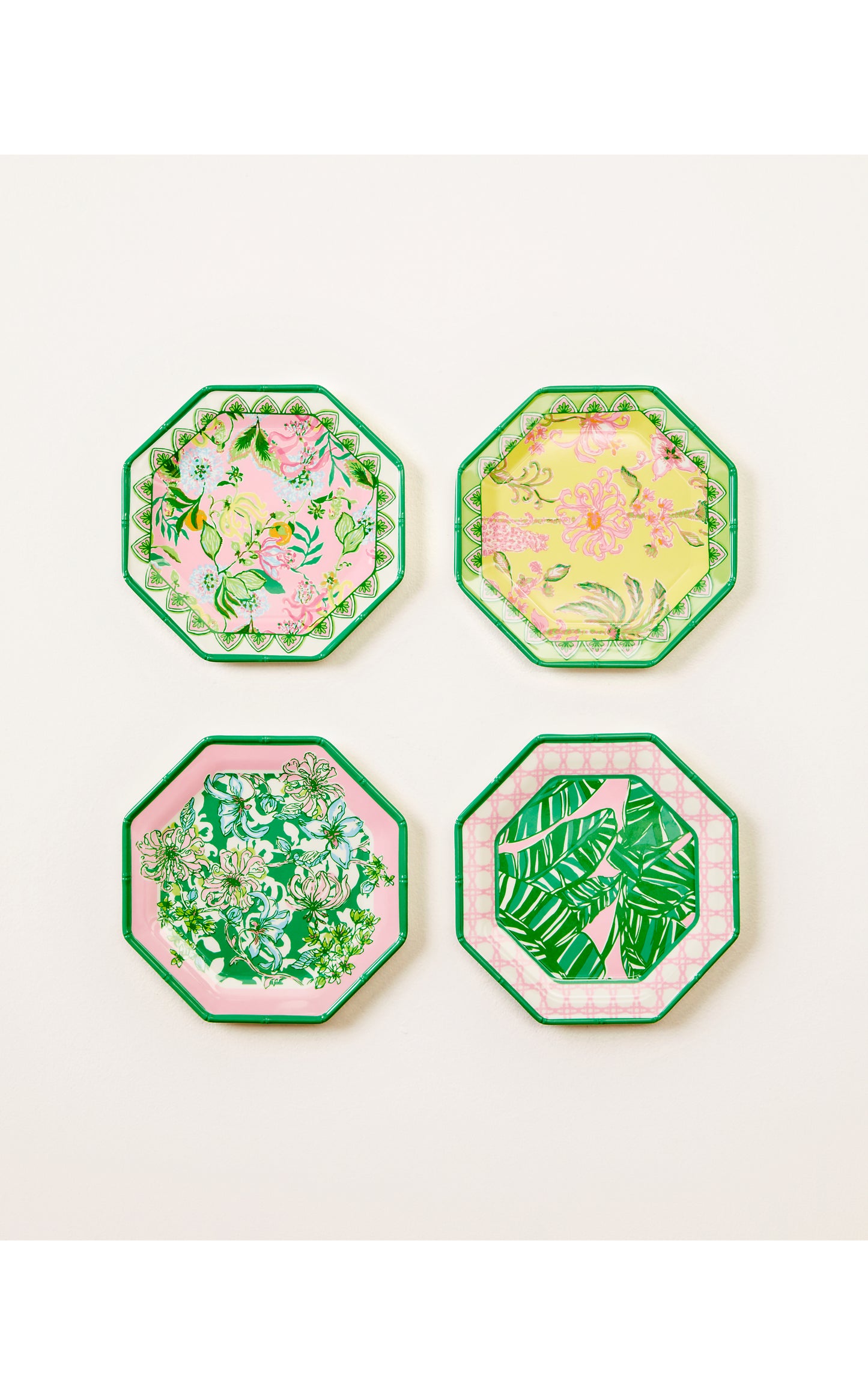 Printed Melamine Appetizer Plate Set in Multi Engineered Plates