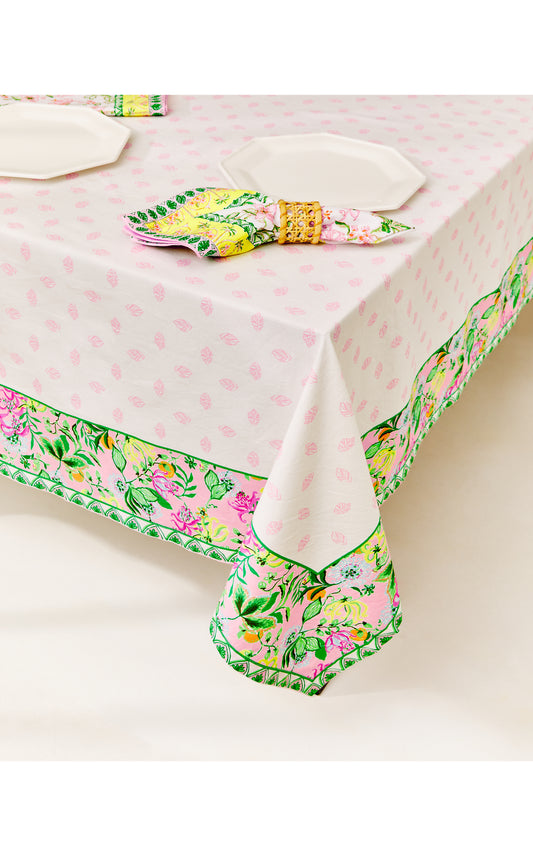 Printed Tablecloth in Multi Via Amore Spritzer Engineered Tablecloth