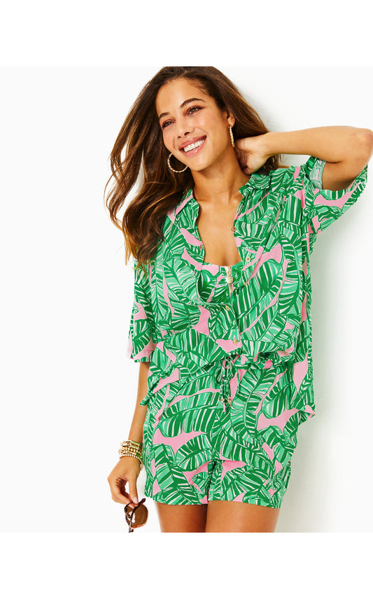 Franki Cover-Up Shirt in Conch Shell Pink Lets Go Bananas