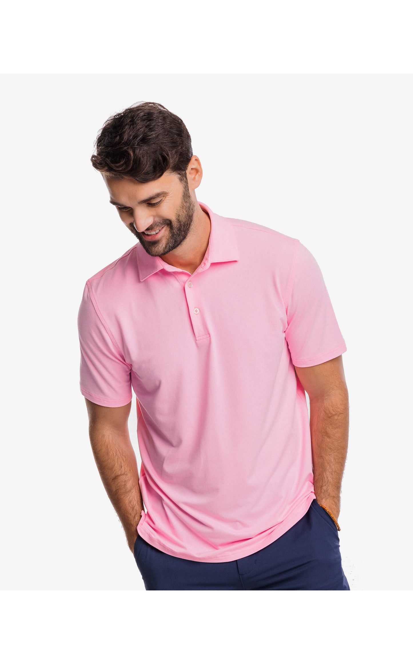 Lilly Pulitzer x Southern Tide: Men's Short Sleeve Ryder Performance Polo in Mandevilla Baby