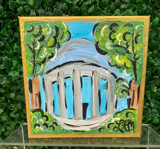 Hand Painted College Canvas - UNC Old Well